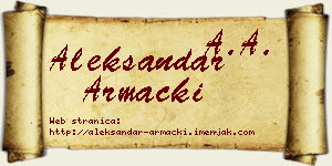 Aleksandar Armacki vizit kartica